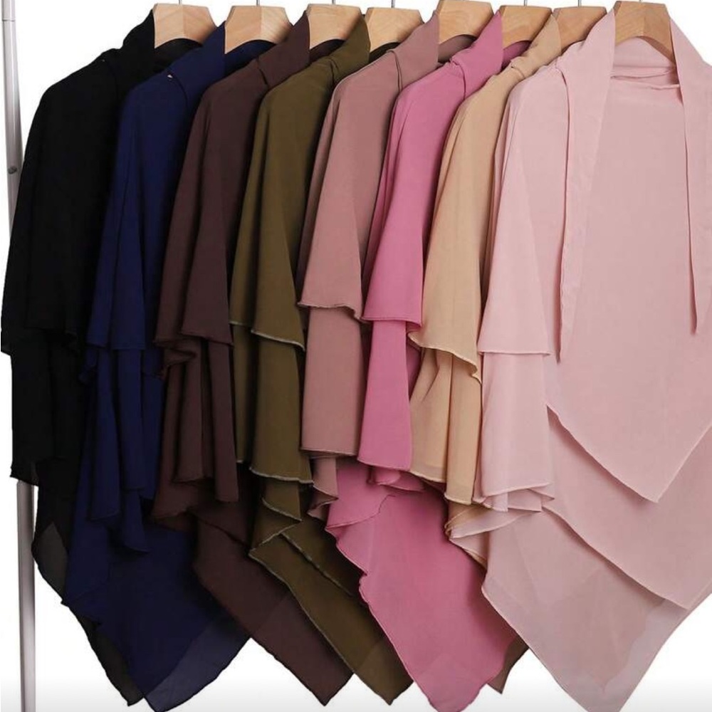 Soft Layered Chiffon Hijab Scarf - Multiple Colors